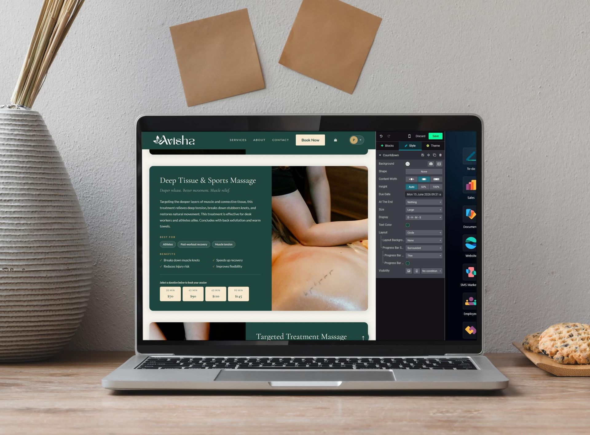 A connected business platform being configured on a laptop